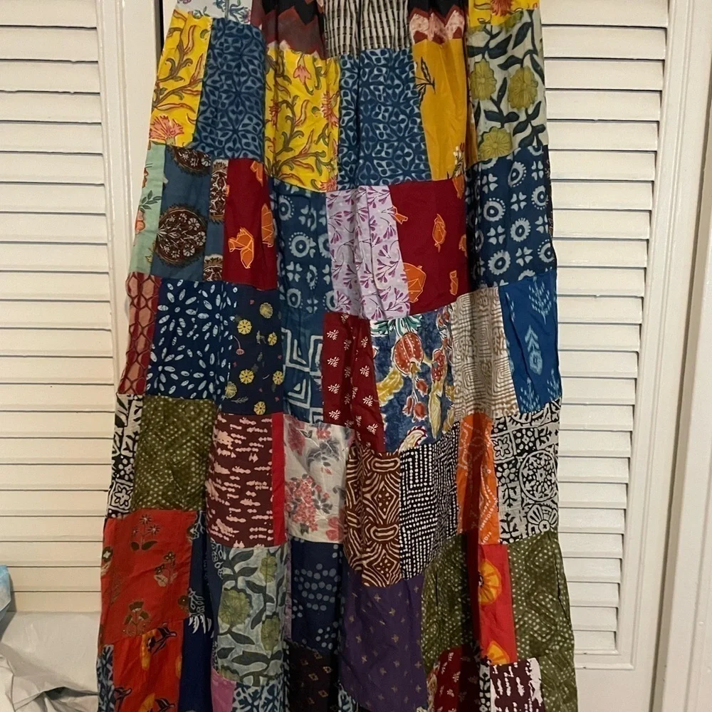 Kantha Patchwork maxi skirt